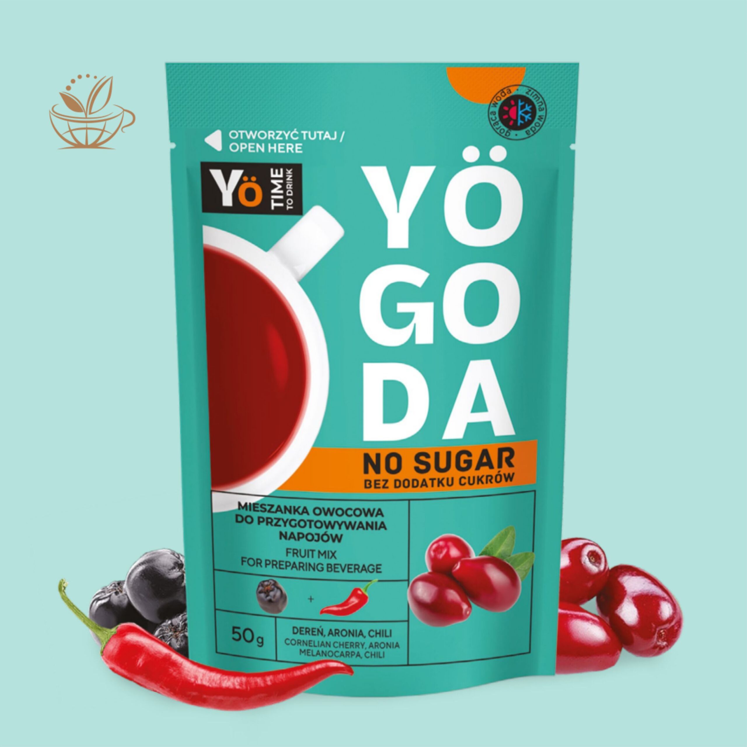 Herbata owocowa Yogoda Deren bez cukru, aronia, papryka, chili, koncentrat, mieszanka, napój